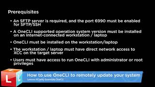 How to use Lenovo XClarity Essentials OneCLI to remotely update your system [upl. by Renado]