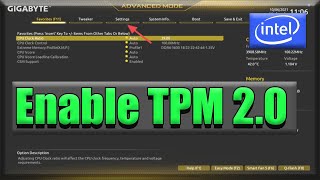 How to Enable TPM 20 on Gigabyte Motherboards [upl. by Mixie]