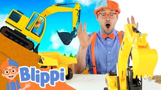 Play with Excavator Toys and Blippi  Learning Excavator Song  Educational Videos For Kids [upl. by Yltneb142]