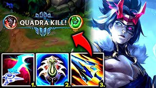 KAYN TOP IS THE NEW 1 OFFMETA KING AND I LOVE IT QUADRA KILL  S14 Kayn TOP Gameplay Guide [upl. by Aikenahs]