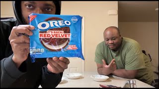 Oreo It’s Back Red Velvet Cookies Taste Test Review [upl. by Nelo]