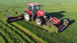 Case IH amp Vicon mowing silage [upl. by Ahsad]