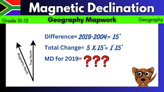 Geography Mapwork How To Magnetic Declination  Grade 1012  Geography GIS Calculations [upl. by Gabrielli]