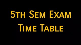 5th Sem Exam Time Table Calicut University [upl. by Oironoh]