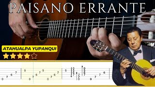 PAISANO ERRANTE Milonga pampeana 🎸Atahualpa Yupanqui  Tutorial para Guitarra Clásica  TABS [upl. by Shugart]