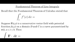 Fundamental Theorem of Line Integrals [upl. by Macario]