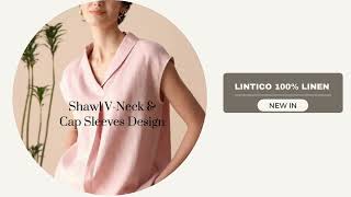 Elegant Comfort 100 LINEN SHAWL VNECK CAP SLEEVES TOP ELARA  Romantic amp Cozy Fashion [upl. by Barcot]