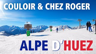 4K Skiing Alpe dHuez France A couple of falls on Couloir amp Chez Roger Jan 2024 [upl. by Britney]