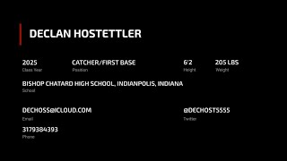 Declan Hostettler 2025 CatcherFirst Base [upl. by Filia600]