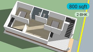 quot800 Sq Ft 2BHK WestFacing House Plan  40x20 Home Design with 3D Animation  Aarvin Buildersquot [upl. by Bonilla]