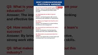 5 Most Important Job Interview Questions and Answers [upl. by Semyaj980]