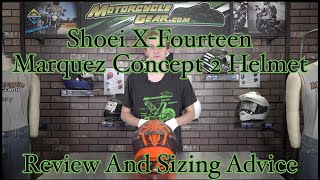 Shoei XFourteen Marquez Black Concept 2 Helmet Review And Sizing Advice [upl. by Himelman766]