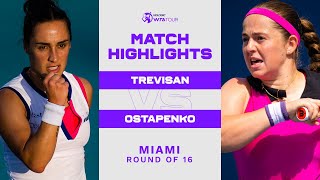 Martina Trevisan vs Jelena Ostapenko  2023 Miami Round of 16  WTA Match Highlights [upl. by Nyllek]