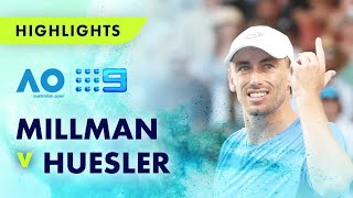 Match Highlights John Millman v MarcAndrea Huesler  Australian Open 2023  Wide World of Sports [upl. by Pallas256]