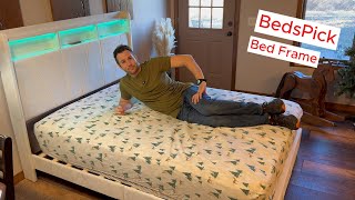 BedsPick Bed Frame easy assembly with lights and storage bedframe bedroomfurniture bedroom [upl. by Ahsemik]