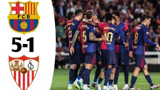 Barcelona vs Seveilla 51 Highlights résumé [upl. by Yvette31]