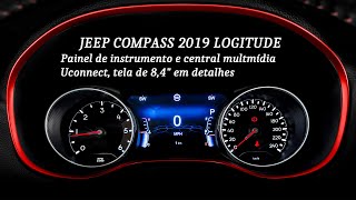 Jeep Compass 2019 Logitude Painel de instrumentos e central multimídia em detalhes [upl. by Brindle256]