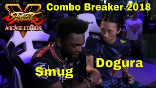 SFV AE  Dogura VS Smug  Combo Breaker 2018  Day 2  CPT 2018 [upl. by Annoit844]