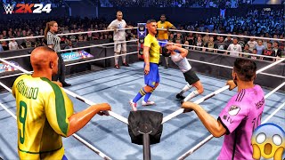 WWE 2K24  Cristiano Messi amp Ronaldo vs Maradona Zidane amp Pele  Elimination Match  4K60 [upl. by Higley225]