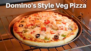 डोमिनोज़ जैसा वेज पिज़्ज़ा कैसे बनाते है  Dominos Style Veg Pizza  Veg Pizza Recipe  Kabitaskitchen [upl. by Atauqal320]