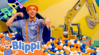 Ball Pit Excavator Song  BLIPPI  Educational Nursery Rhyme Songs For Kids [upl. by Ttayh]