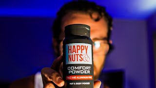 HAPPY NUTS Comfort Powder  Anti Chafing amp Deodorant Review [upl. by Estrin]