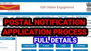 GDS Postal Notification Process  Details Step By STep Application process  Postal Application [upl. by Meekah259]