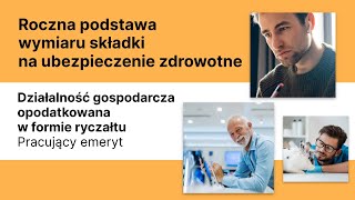 Działalność gospodarcza opodatkowana w formie ryczałtu  pracujący emeryt składka zdrowotna [upl. by Hgieliak]