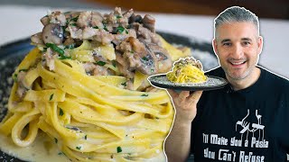 Traditional Italian FETTUCCINE BOSCAIOLA Nonna tried and asked for the recipe [upl. by Atirhs]