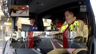 Ridealong aboard the Fire and Rescue NSW City of Sydney Flyer [upl. by Attekahs458]