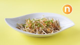 Bean Sprouts with Fried Garlic Nyonya Cooking [upl. by Skilken487]