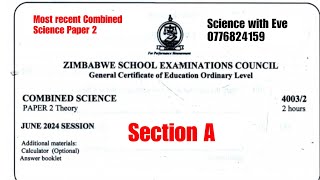 Zimsec June 2024 Combined Science Paper 2 Section A solutions [upl. by Eliades]