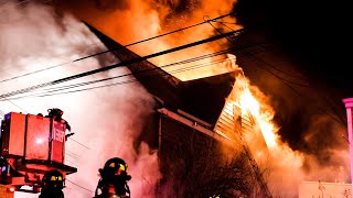 Heavy Fire  Queens 3rd Alarm Box 9368  Inferno Rips Throughout Private Dwelling Frozen Hydrants [upl. by Athey]