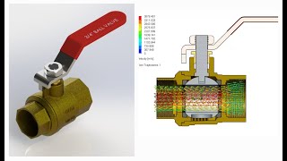 Ball Valve Exploded view and flow simulation [upl. by Kcirdez560]