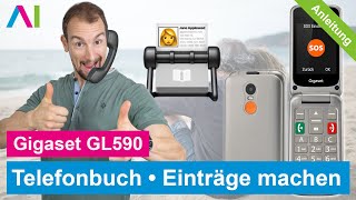 Gigaset GL590  Telefonbuch Einträge erstellen • 📱 • 📇 • 👤 • Anleitung  Tutorial [upl. by Yvan973]