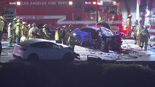 1 killed 3 hospitalized after headon crash in Playa del Rey [upl. by Dazhehs883]