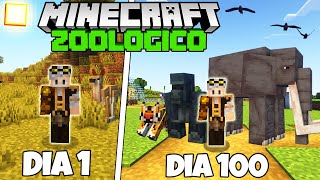 SOBREVIVI 100 DIAS CONSTRUINDO UM ZOOLÓGICO NO MINECRAFT [upl. by Susann]