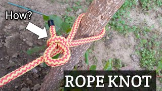 HOW TO TIE A ROPE KNOT WITH VERTICAL POLE rope knots rope [upl. by Nahtanaoj]