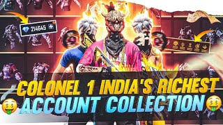 INDIAS RICHEST ACCOUNT COLLECTION  COLONEL 1  ffngc freefireindia garenafreefire [upl. by Judy]