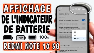 Comment afficher le pourcentage de batterie intégré sur redmi 10 5G [upl. by Retsam]