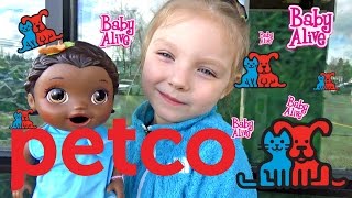 BABY ALIVE gets a NEW PET EXPLORING to PETCO The Lilly and Mommy Show The TOYTASTIC Sisters [upl. by Adimra]