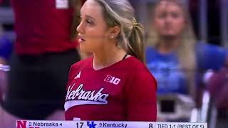 Laney Choboy amazing dig Nebraska Husker Volleyball vs Kentucky 82724 huskers nebraska [upl. by Onairelav]