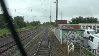 Train cab ride Moers arrival amp shunting the loco at freight yard Gbf with rain 20240807 [upl. by Nagaet]