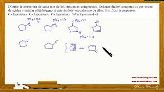 Ordenar según acidez los siguientes compuestos [upl. by Ecargyram]