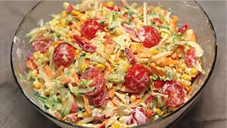 Chinakohl Salat Rezept mit Schmand ist super einfach und lecker als Beilage oder Abendessen [upl. by Aicnatsnoc]