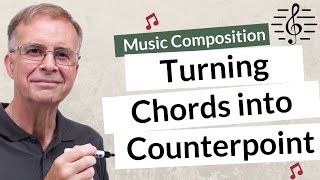 Writing Counterpoint from a Chord Scheme  Music Composition [upl. by Kohl6]