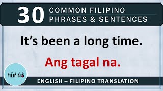 COMMONLY USED FILIPINO Phrases and Sentences 2 EnglishTagalog [upl. by Atteuqnas]