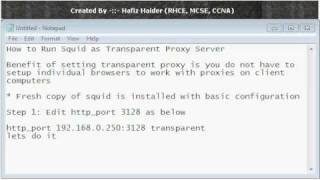 How to Install Squid as Transparent Proxy Server Hafiz Haider [upl. by Menides722]