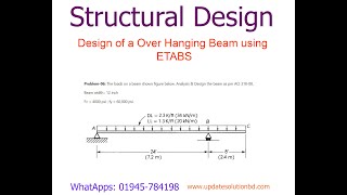 Design of a Over Hanging Beam using ETABS [upl. by Ayetal395]