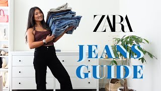 ZARA JEANS TRY ON HAUL  PETITE GUIDE 2023 FALL WINTER 2324 [upl. by Daraj]